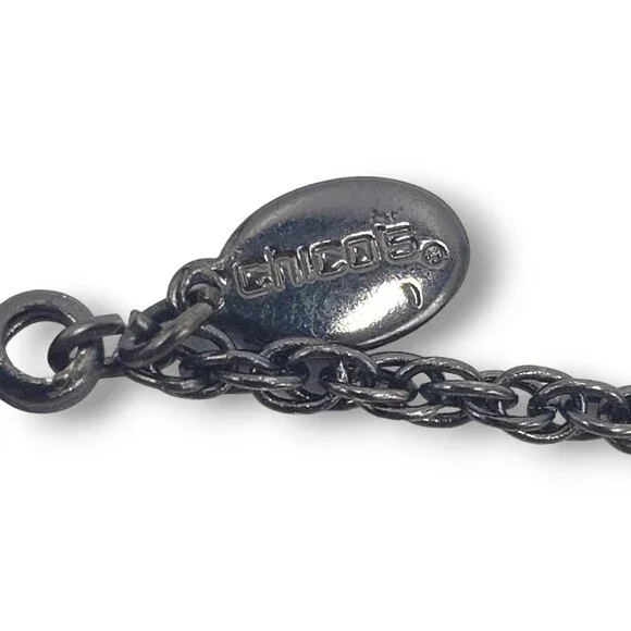 Chico's Long Black Clear Satellite Bead Necklace Long Adjustable Length - Picture 6 of 7